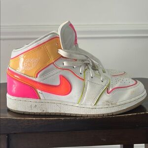 Nike Kids' White and Neon Pink Sneakers